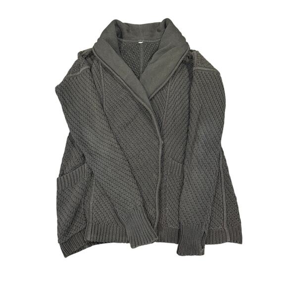 lululemon athletica Sweaters - Lululemon Post Practice Cardi Dark Grey/Black Oversized Cardigan Sweater XS/S